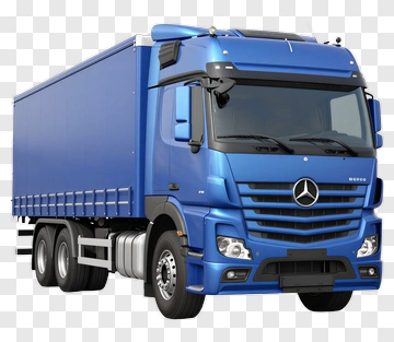 Blue Mercedes-Benz Cargo Truck PNG