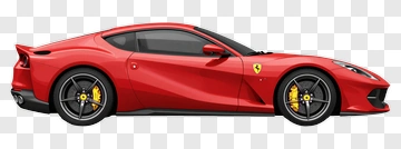 Red Ferrari Sports Car Side View PNG