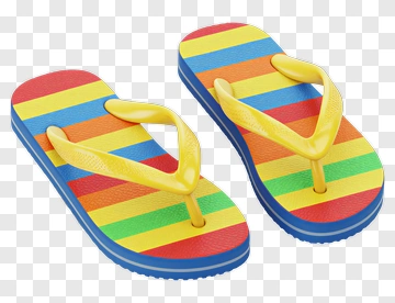 Rainbow Striped Flip Flops PNG