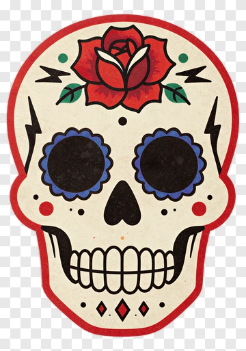 Decorative Skull With Rose PNG