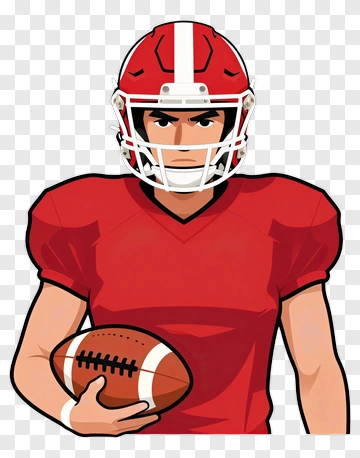 Football Player Holding Ball PNG