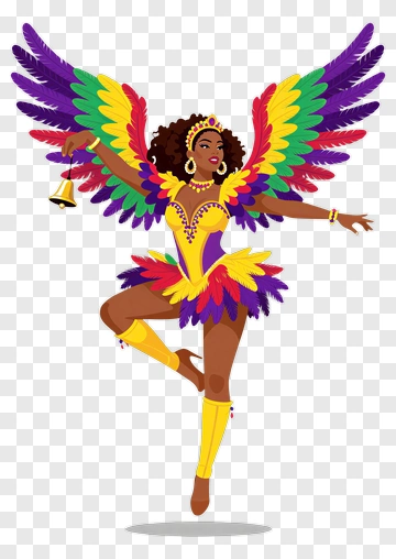 Colorful Feathered Angel Dancer PNG