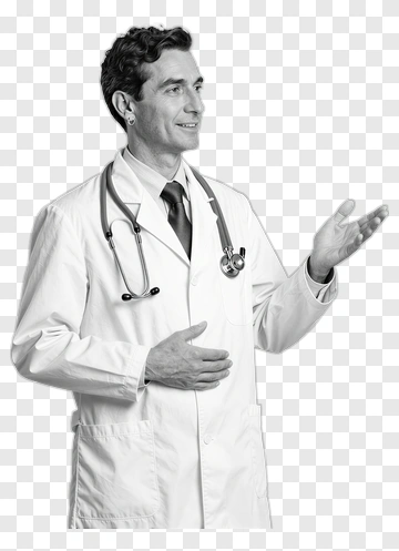 Doctor With Stethoscope And White Coat PNG