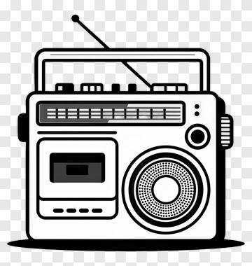 Portable Radio Boombox Cassette Player PNG