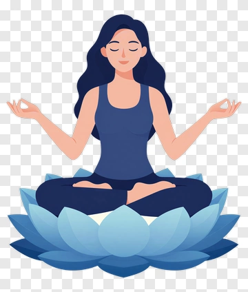 Woman Meditating On Lotus Flower PNG