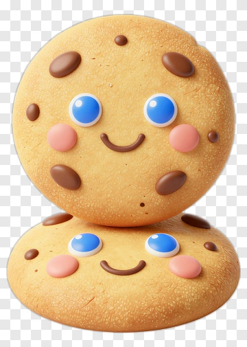 Happy Cartoon Cookies With Chocolate Chips PNG