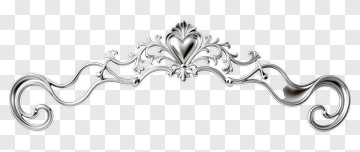 Silver Ornamental Frame With Heart Design PNG