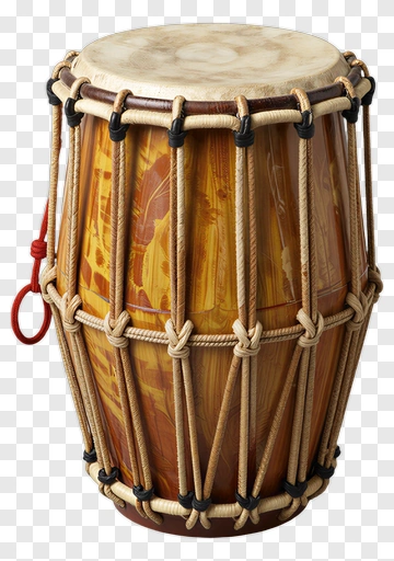 Tabla Drum With Rope Straps PNG