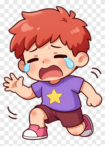 Crying Child With Red Hair PNG