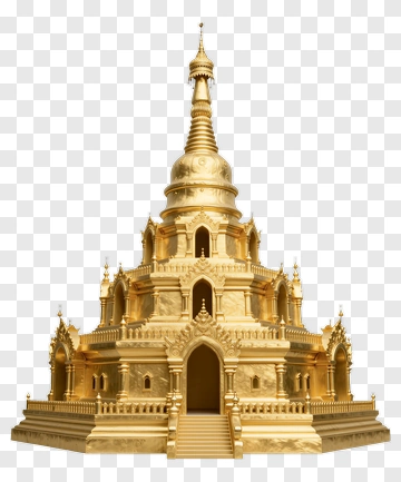 Golden Pagoda With Ornate Details PNG
