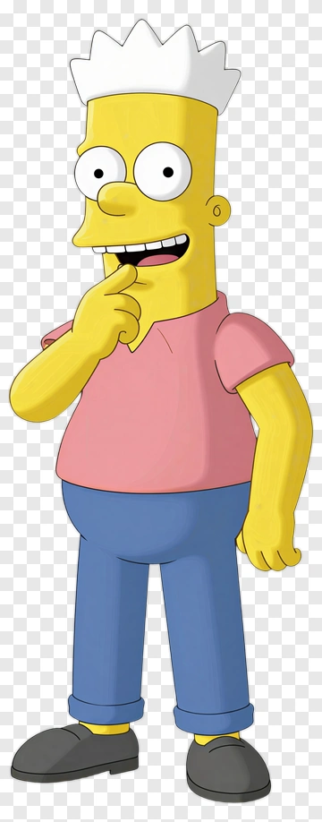 Bart Simpson In Pink Shirt And Blue Pants PNG