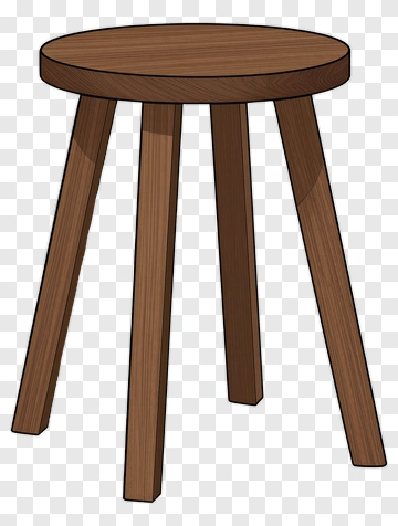 Minimalist Wooden Stool PNG