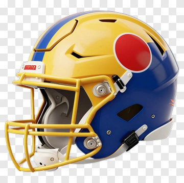 Yellow And Blue Football Helmet PNG
