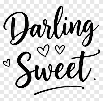 Darling Sweet Handwritten Message PNG