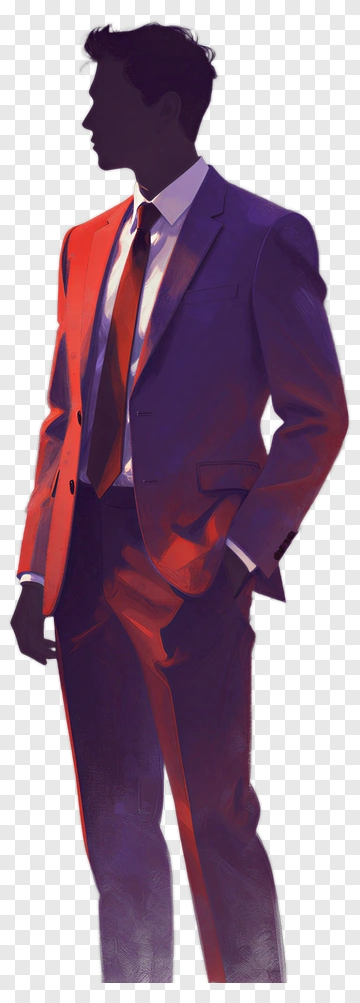 Man In Red And Purple Suit PNG