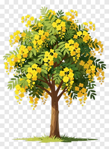 Flowering Tree With Yellow Blossoms PNG