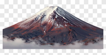 Snow-Capped Mountain Above Clouds PNG