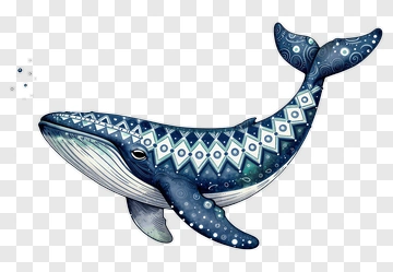 Whale With Intricate Pattern Design PNG