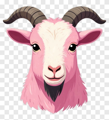 Pink Goat Illustration PNG