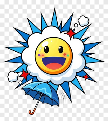 Smiling Sun In Cloud PNG