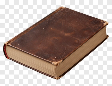 Old Book With Worn Leather Cover PNG