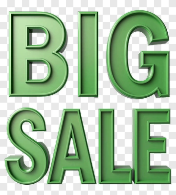 Big Sale Green 3D Letters PNG