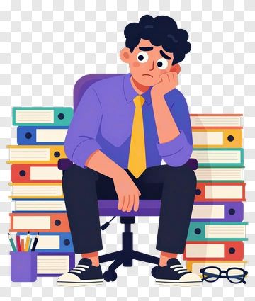 Stressed Office Worker PNG