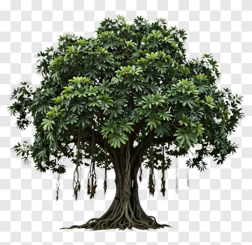 Banyan Tree With Canopy And Roots PNG