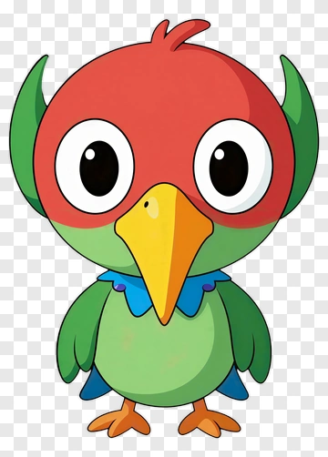 Cute Cartoon Parrot PNG