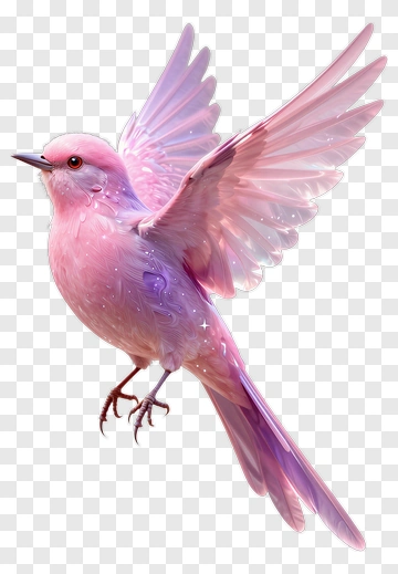 Pink Bird In Flight PNG