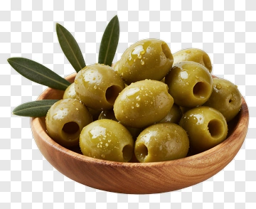 Fresh Green Olives With Leaves PNG