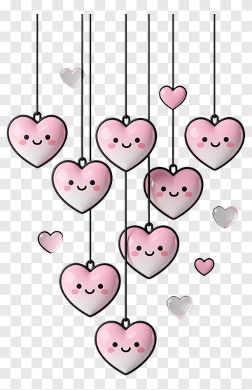 Smiling Pink Heart Pendant PNG
