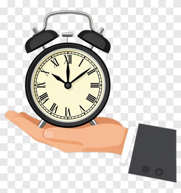 Hand Holding Alarm Clock PNG