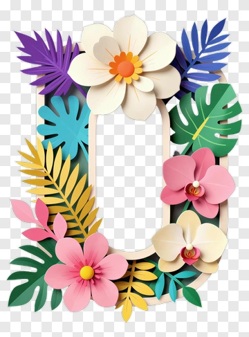 Floral Letter Decoration PNG