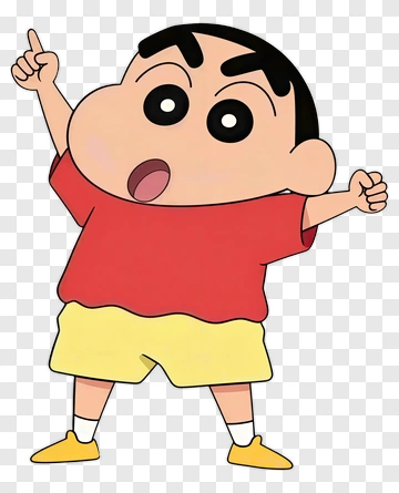 Shin-chan Pointing Upward PNG