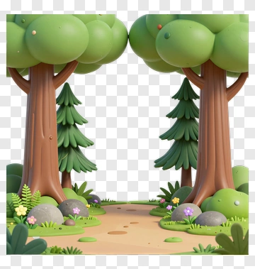 Cartoon Forest Path PNG