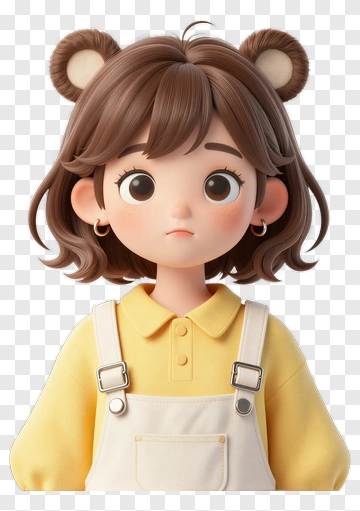 Cute Child With Bear Ears PNG