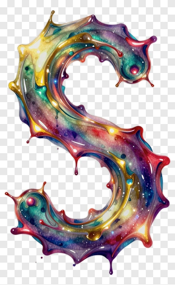 Colorful Watercolor Letter S PNG