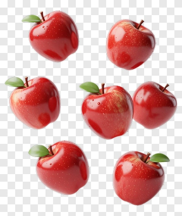 Red Apples In Mid-Air PNG