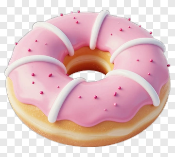 Pink Iced Donut With Sprinkles PNG
