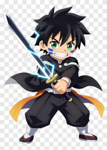 Anime Character With Sword PNG