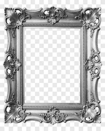 Ornate Silver Frame PNG