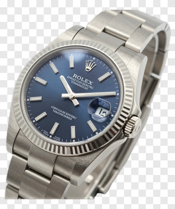 Rolex Watch With Blue Dial PNG