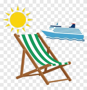 Green And White Deck Chair PNG