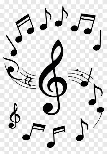 Treble Clef With Musical Notes PNG