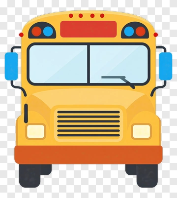 Yellow School Bus Front View PNG