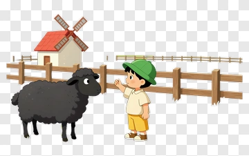 Boy Greeting Black Sheep PNG