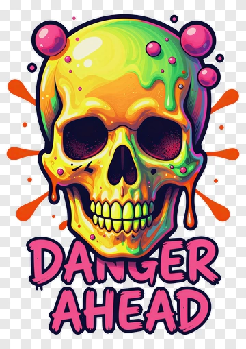 Danger Ahead Skull Warning PNG