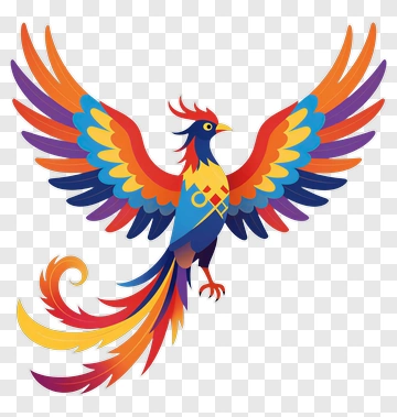 Colorful Phoenix Mythical Creature PNG