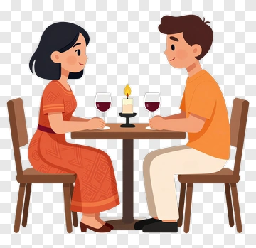 Couple Sharing Romantic Dinner Date PNG